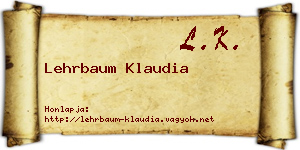 Lehrbaum Klaudia névjegykártya